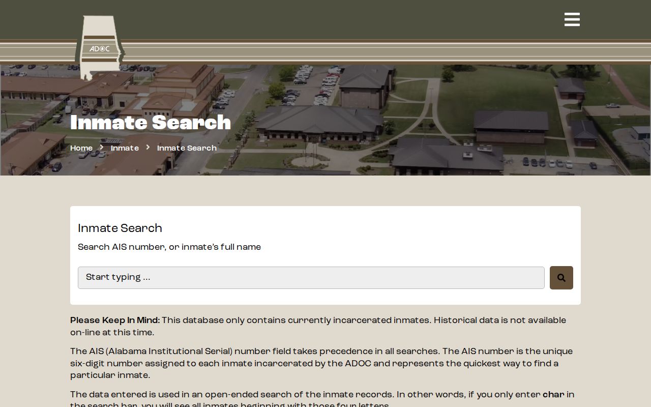 Alabama DOC offender photo search for Fayette County record routing